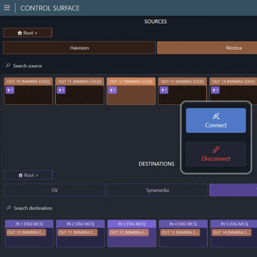Screenshot of the Control Surface application