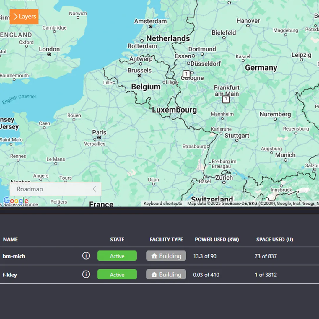 Detail screenshot of the Facility Manager application.