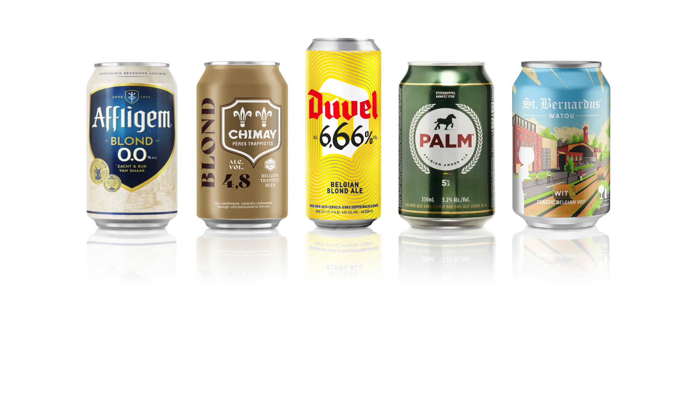 Selection of drinks served at the Belgian Happy Hour