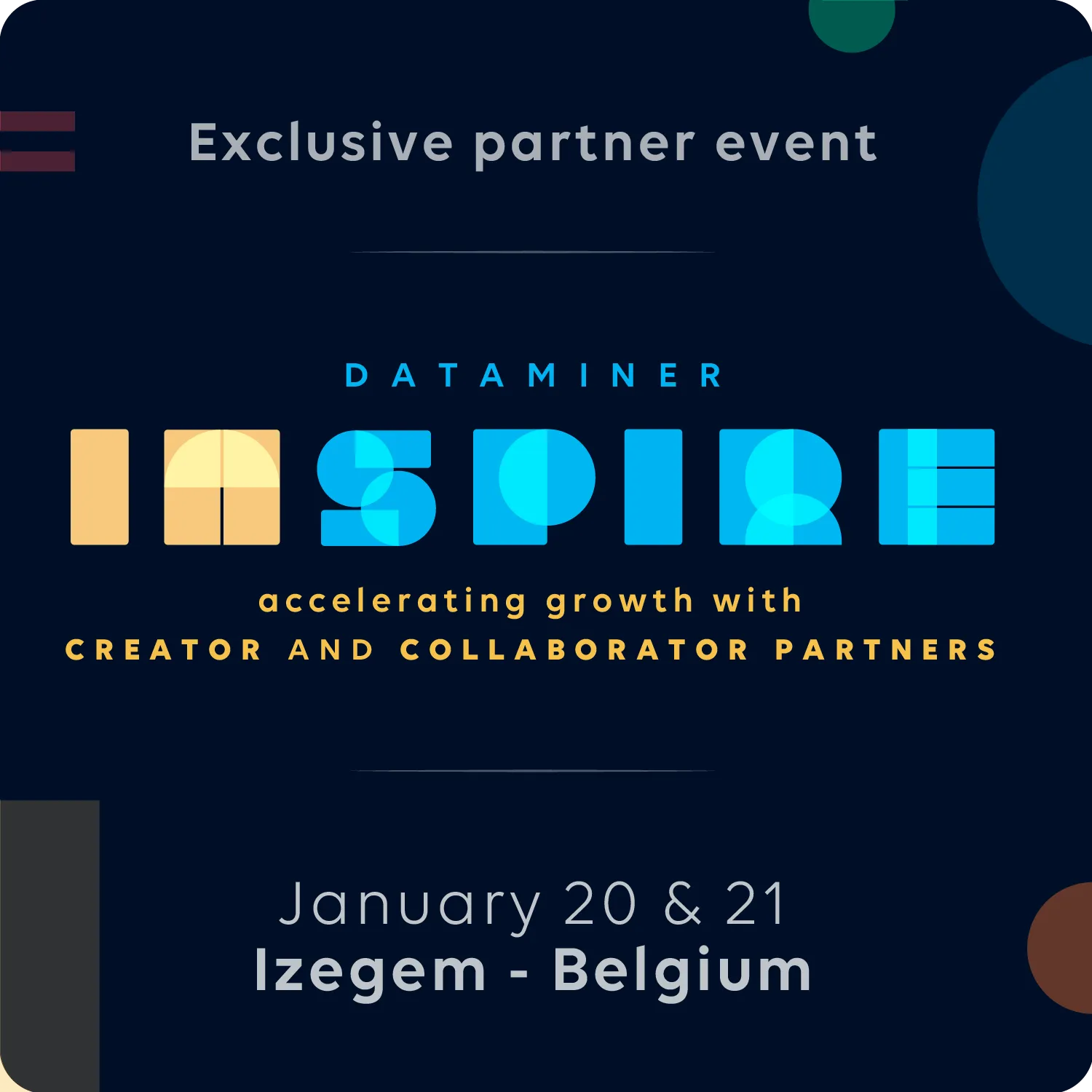 DataMiner Partner Inspire - January 20 - 21